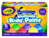 Crayola Washable Glitter Paint Great for Classroom Projects, 6 Count