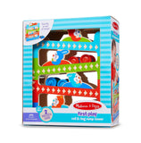 Melissa & Doug First Play Roll & Ring Ramp Tower 2 Wooden Cars, Multicolor