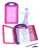 Melissa & Doug Fashion Design Art Activity Kit - 9 Double-Sided Rubbing Plates, 4 Pencils, Crayon