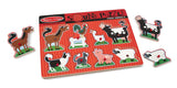Melissa & Doug Farm Animals Sound Puzzle - Wooden Peg Puzzle With Sound Effects (8 pcs)