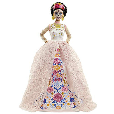 Barbie Signature Dia De Muertos 2020 Doll (12-in Brunette) in Embroidered Lace Dress and Flower Crown, with Certificate of Authenticity