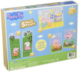 Peppa Pig 5 Wood Puzzles in Wooden Storage Box (Styles Will Vary)