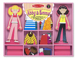 Melissa & Doug Abby and Emma Deluxe Magnetic Wooden Dress-Up Dolls Play Set (55+ pcs)