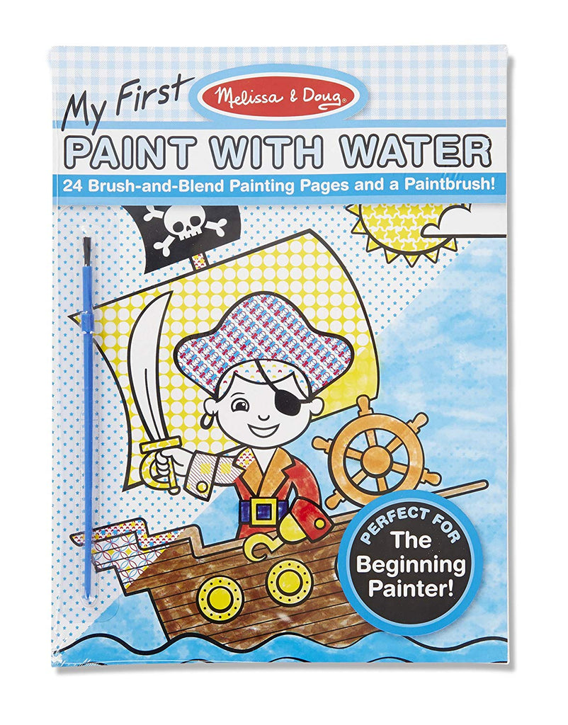 Melissa & Doug My First Paint with Water Kids' Art Pad With Paintbrush - Pirates, Space, Construction, and More