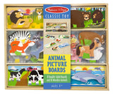 Melissa & Doug Wooden Animal Picture Puzzle Boards with Chunky Wooden Animal Playpiece (24 Pcs) Toy