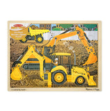 Melissa & Doug Construction Vehicles Wooden Jigsaw Puzzle With Storage Tray (24 pcs)