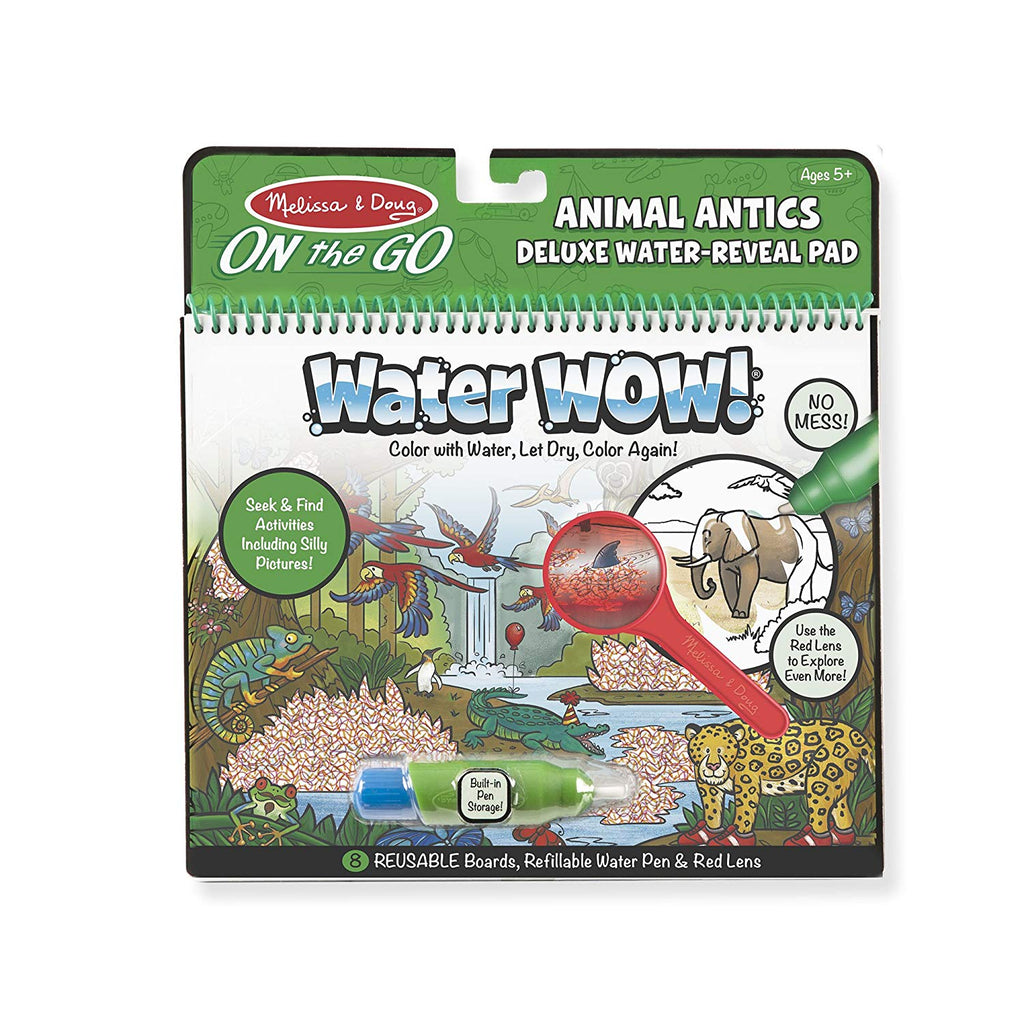 Melissa & Doug On the Go Water Wow! Reusable Water-Reveal Deluxe Activity Pad – Animal Antics