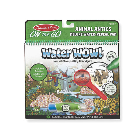 Melissa & Doug On the Go Water Wow! Reusable Water-Reveal Deluxe Activity Pad – Animal Antics