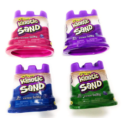 Kinetic Sand Neon Colors | Gift Set of 4 Colors - Purple, Blue, Pink & Green 5 oz Containers