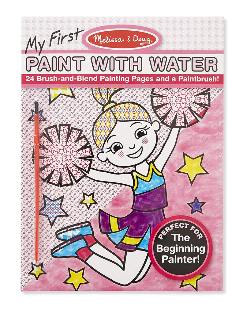 Melissa & Doug My First Paint With Water Art Pad - Cheerleaders, Flowers, Fairies, and More (24 Pages)