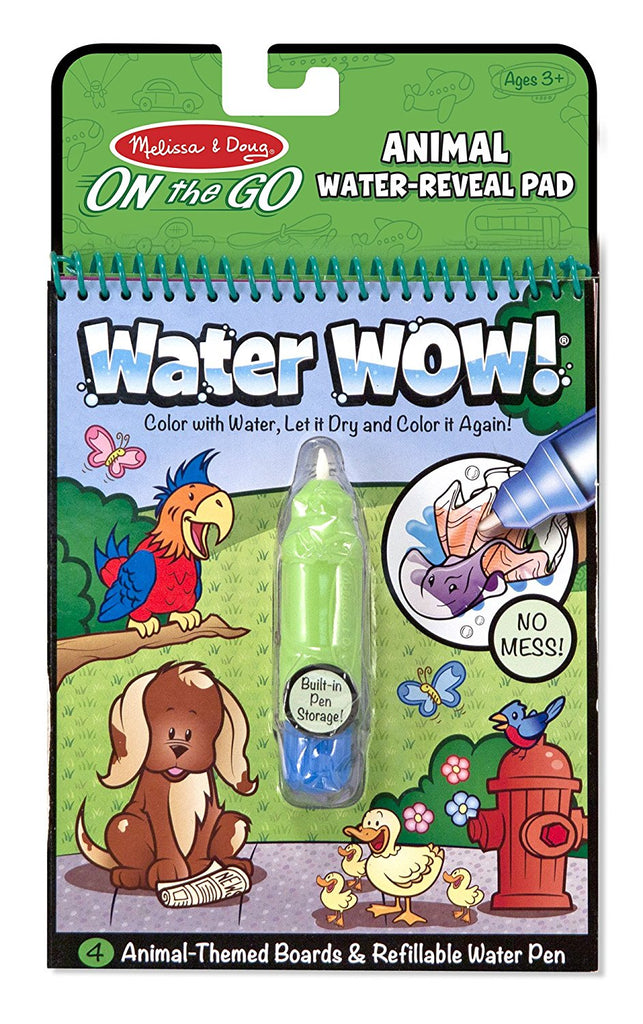 Melissa & Doug Water Coloring & Painting Book, (Water Wow Animal - On the Go Travel Activity