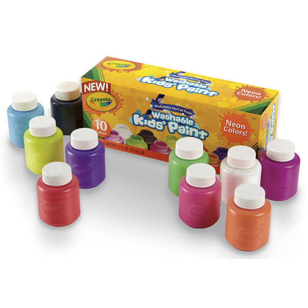 Crayola Washable Kid's Neon Paint Set, 2-Ounce, 10 Count
